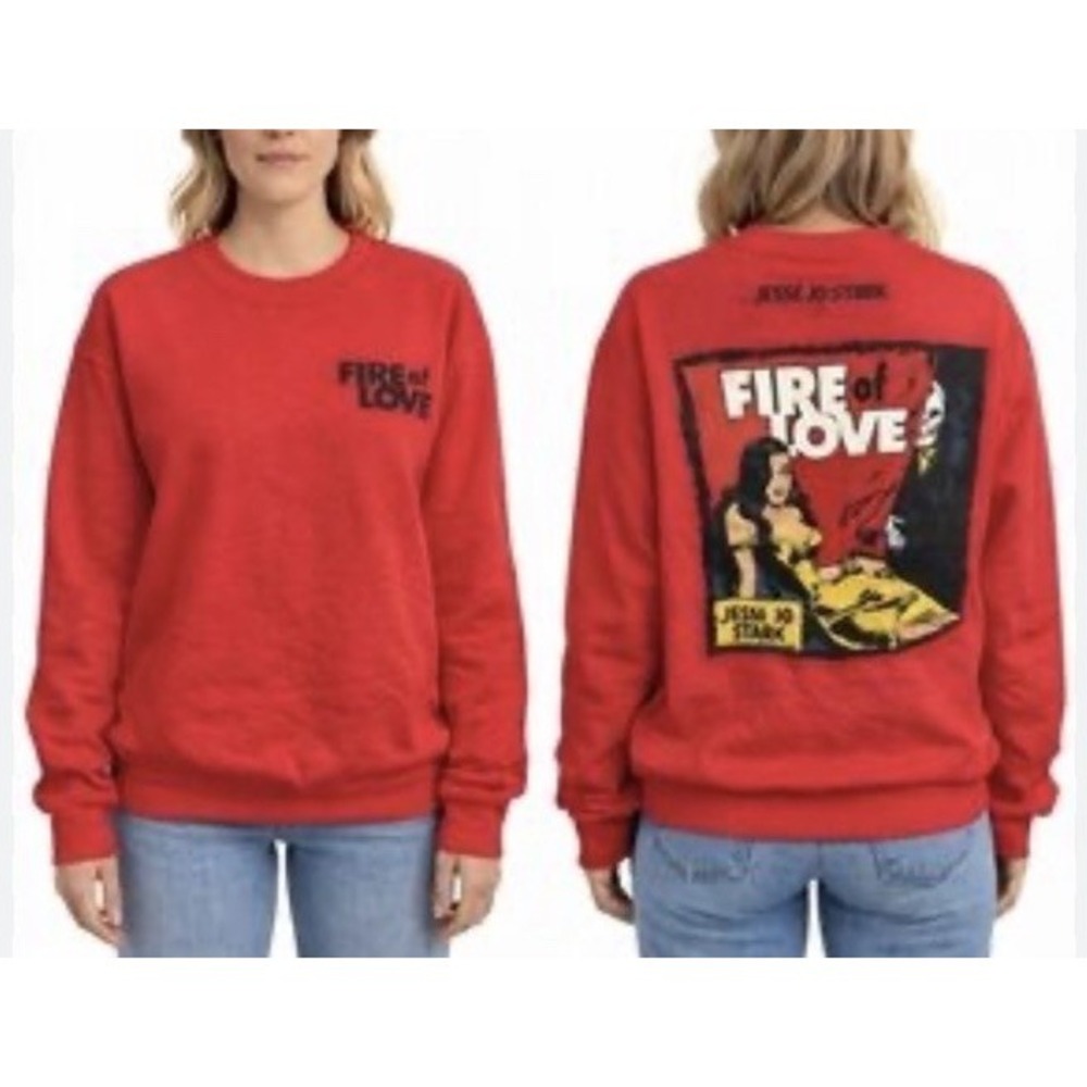 Jesse Jo Stark Sweatshirt Fire‎ Of Love  Red  Size Medium